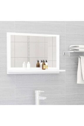 Beyaz Dekoratif Aynalı Banyo Dolabı Rivomo846-988
