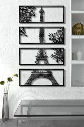 4'lü Eiffel Tablo Ahşap Duvar Dekoru WB1517