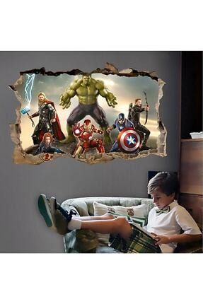 Avengers Yenilmezler Süper Kahramanlar Çocuk Ve Genç Odası 3d Pvc Sticker Çıkartma Duvar Dekoru KTM8890725