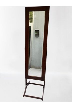 Takı Dolabı Boy Aynası Ahşap Parlak Ceviz Natüre Klasik Mobilya Mdf Aksesuar Askılık El Yapım Bengi Boy AynasıDolabı Ahşap Ceviz