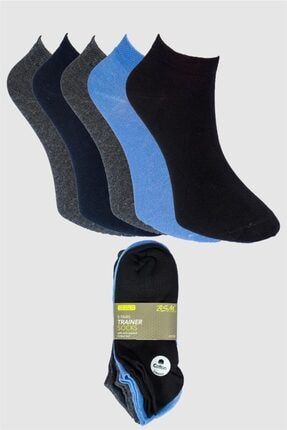 5'li Erkek Çok Renkli Pamuklu Dikişsiz Yumuşak Yüksek Kaliteli Nefes Alabilen Patik Çorap B0121Y12175P
