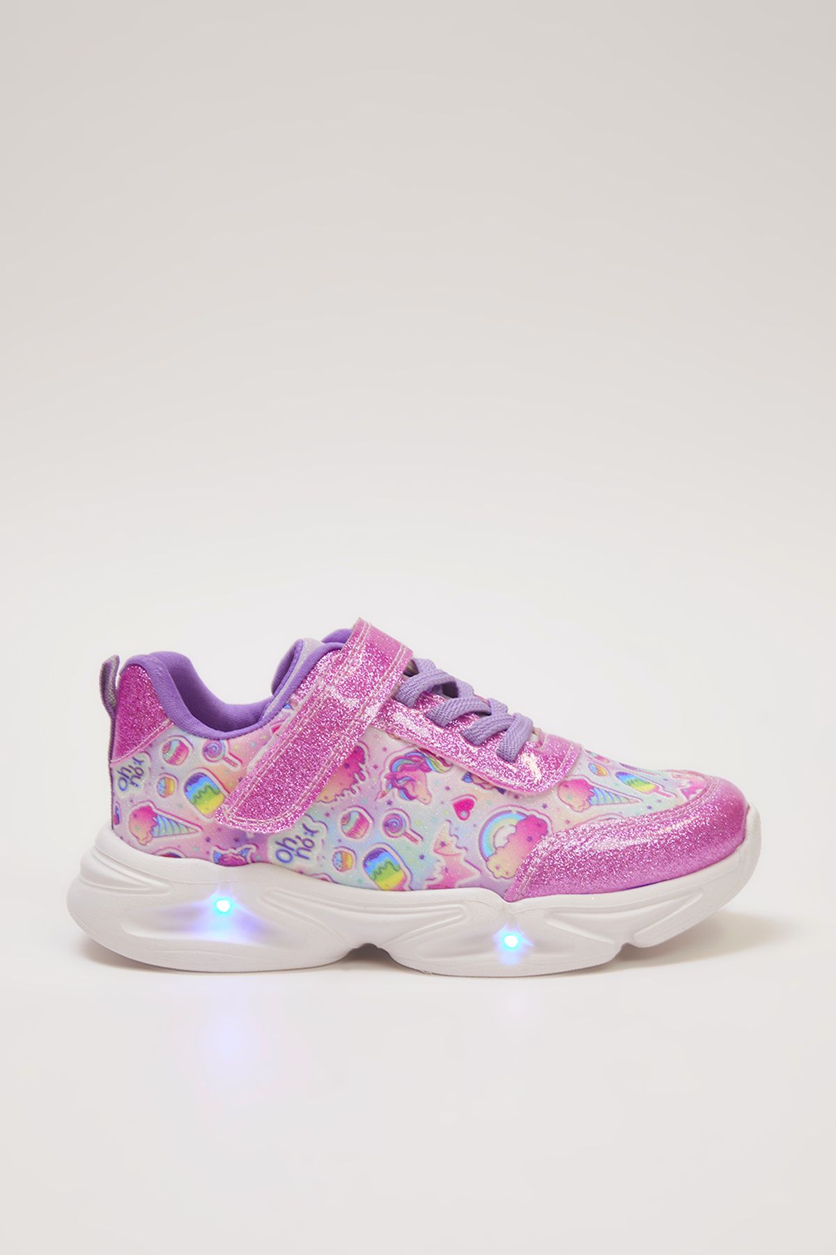 TRENDYOL SHOES Różowe, błyszczące, szczegółowe, sznurowane, sportowe buty dla dzieci z rzepem