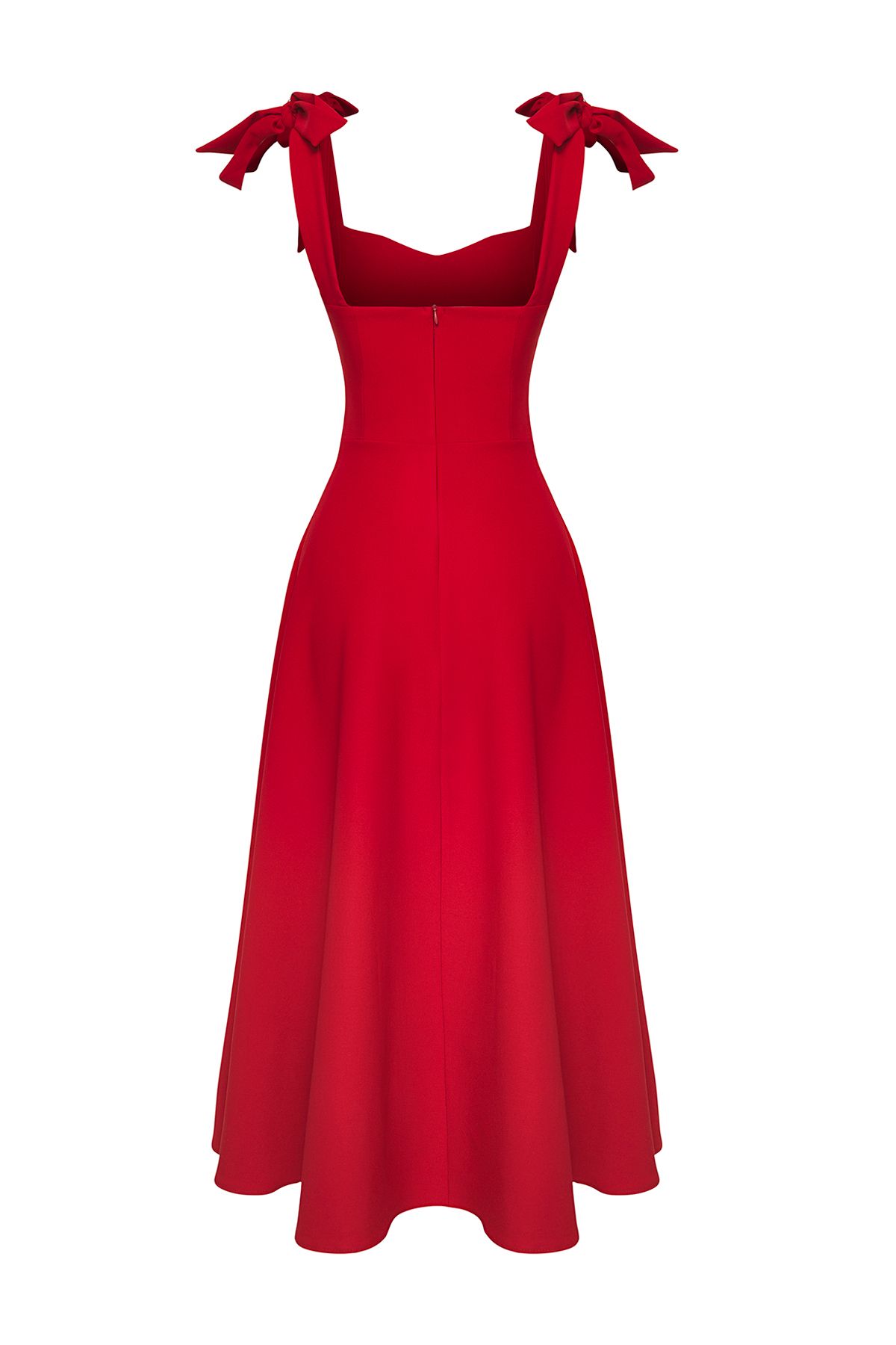Trendyol Collection-Rotes, schickes A-Linien-Abendkleid mit Schnürung für den Abschlussball TPRSS24EL00251 6