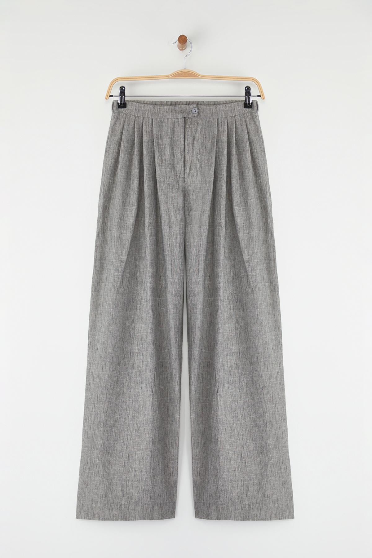 Trendyol Collection-Gray Wide Leg/Wide Leg Woven Trousers Twoss25Pl00107 Palazzo 5