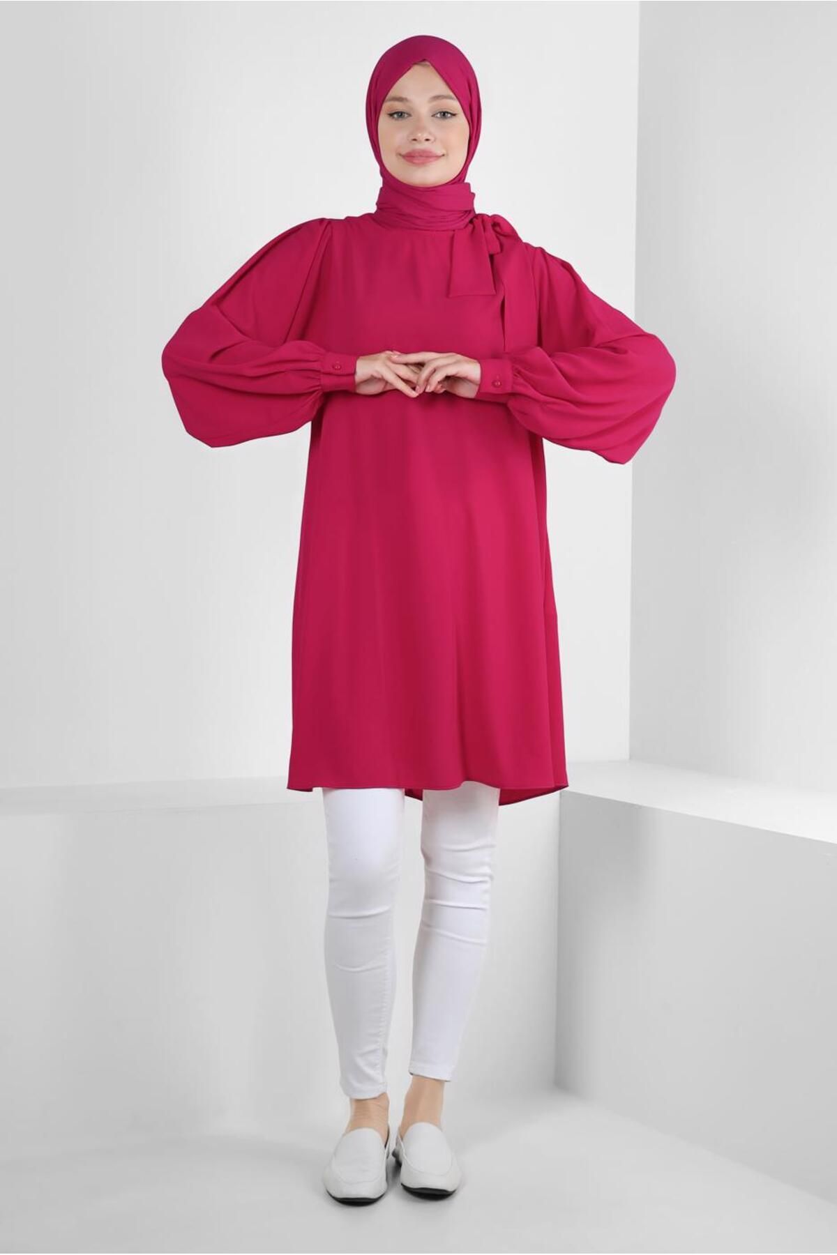 تونیک با کراوات یقه 43857 Alvina