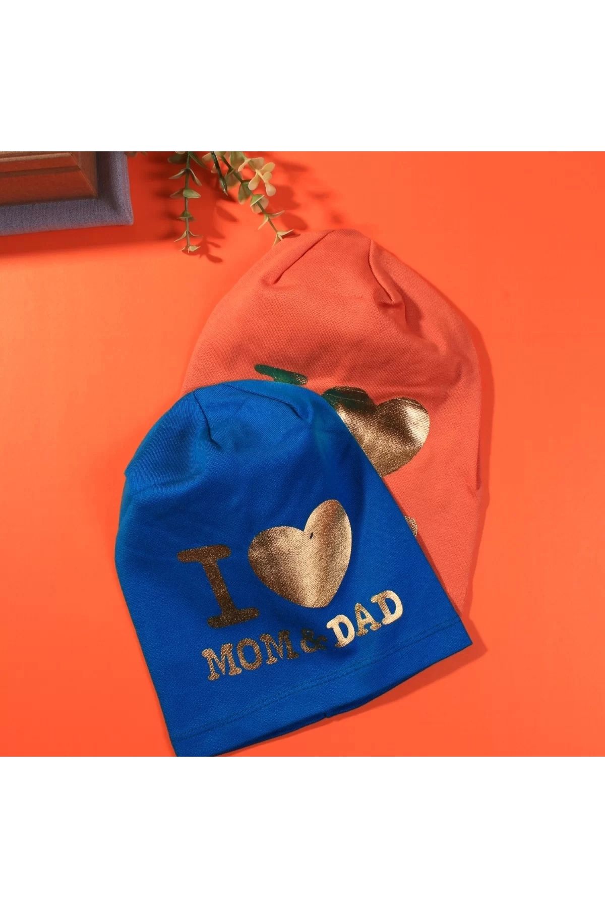Albimama Mom Dad 2-4 Yaş Erkek Çocuk Şapka 2'li Karışık Renk