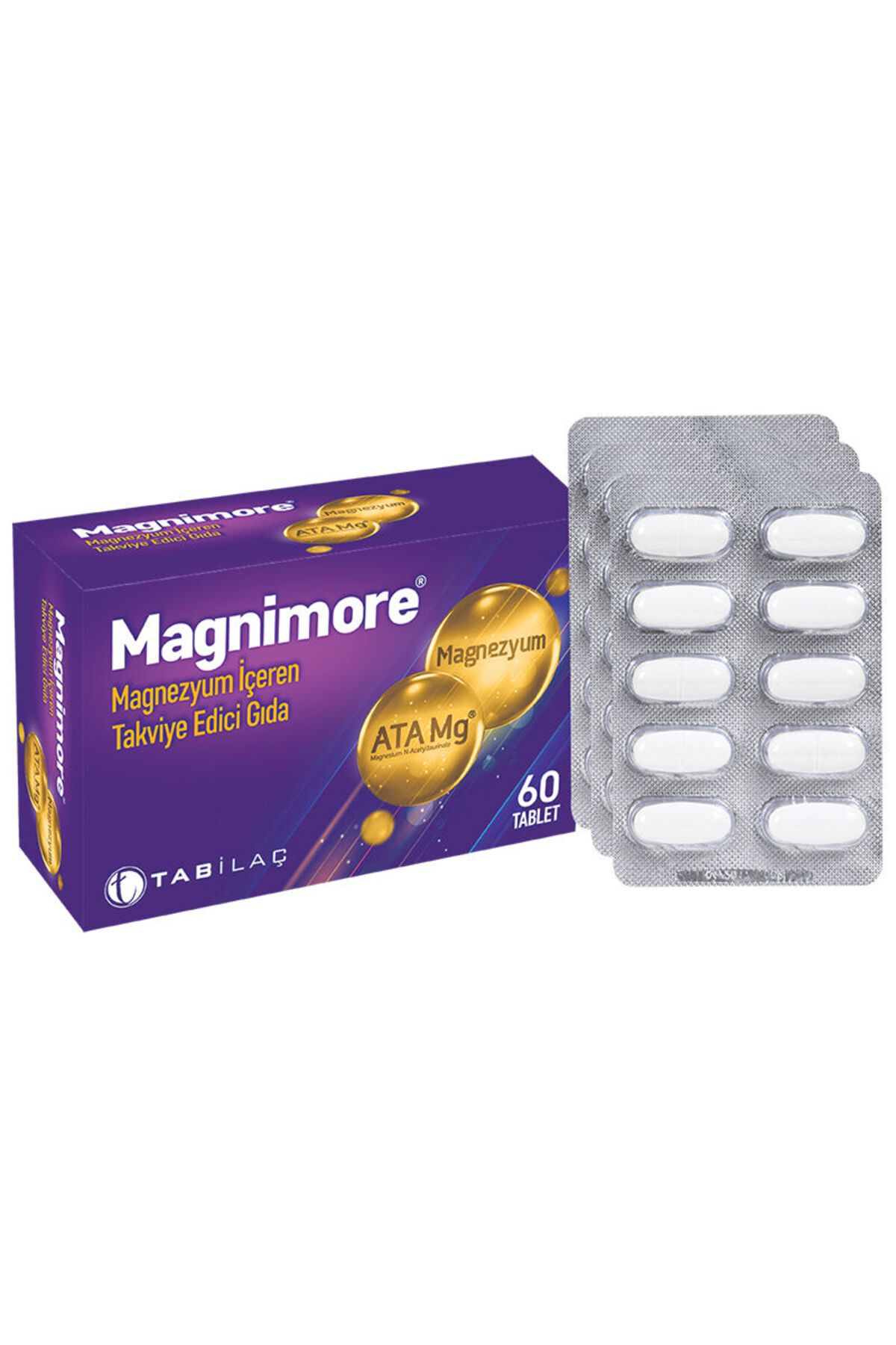 TAB İlaç Sanayi A.Ş Magnimore Magnezyum İçeren Takviye Edici Gıda 60 Tablet