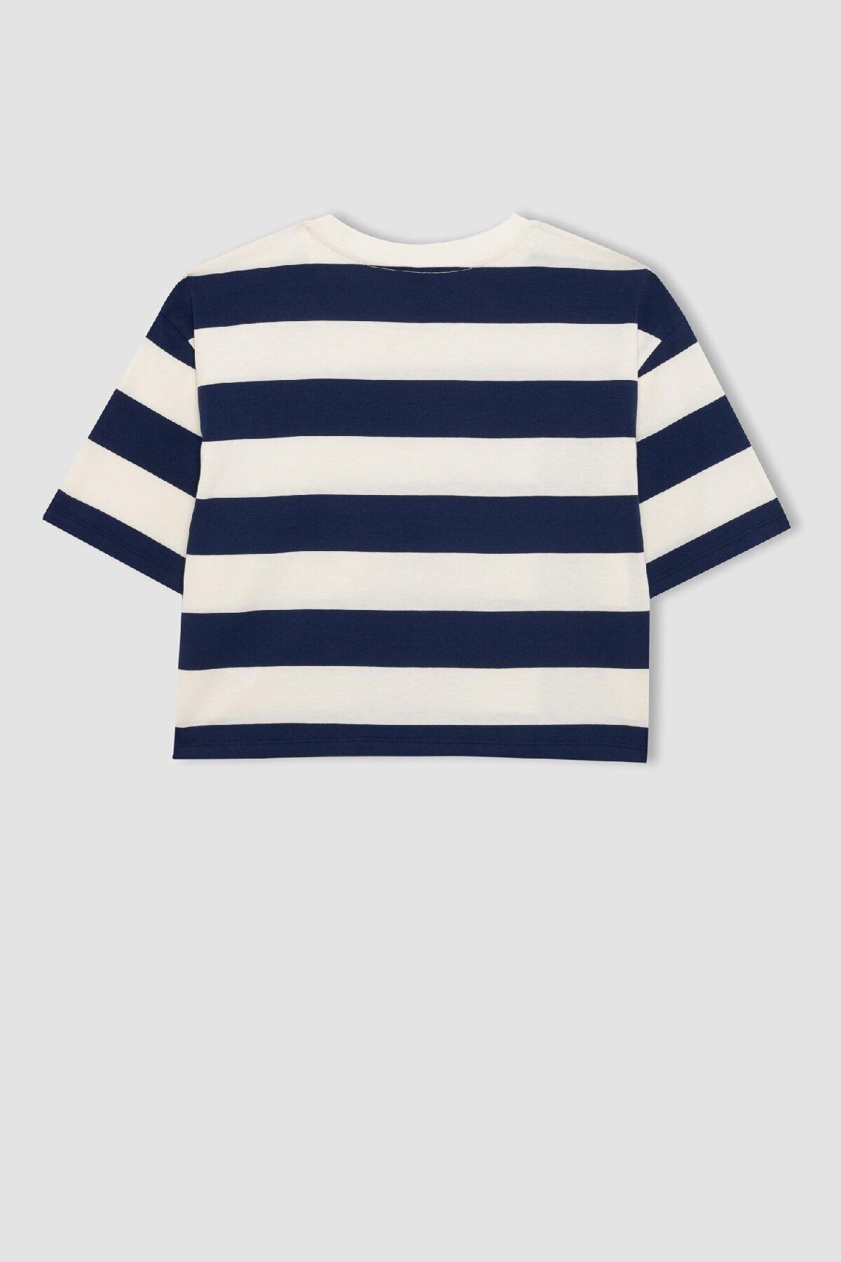 DeFacto-Boxy Fit Crew Neck Striped Basic Short Sleeve T-Shirt C6198Ax24Sm 8