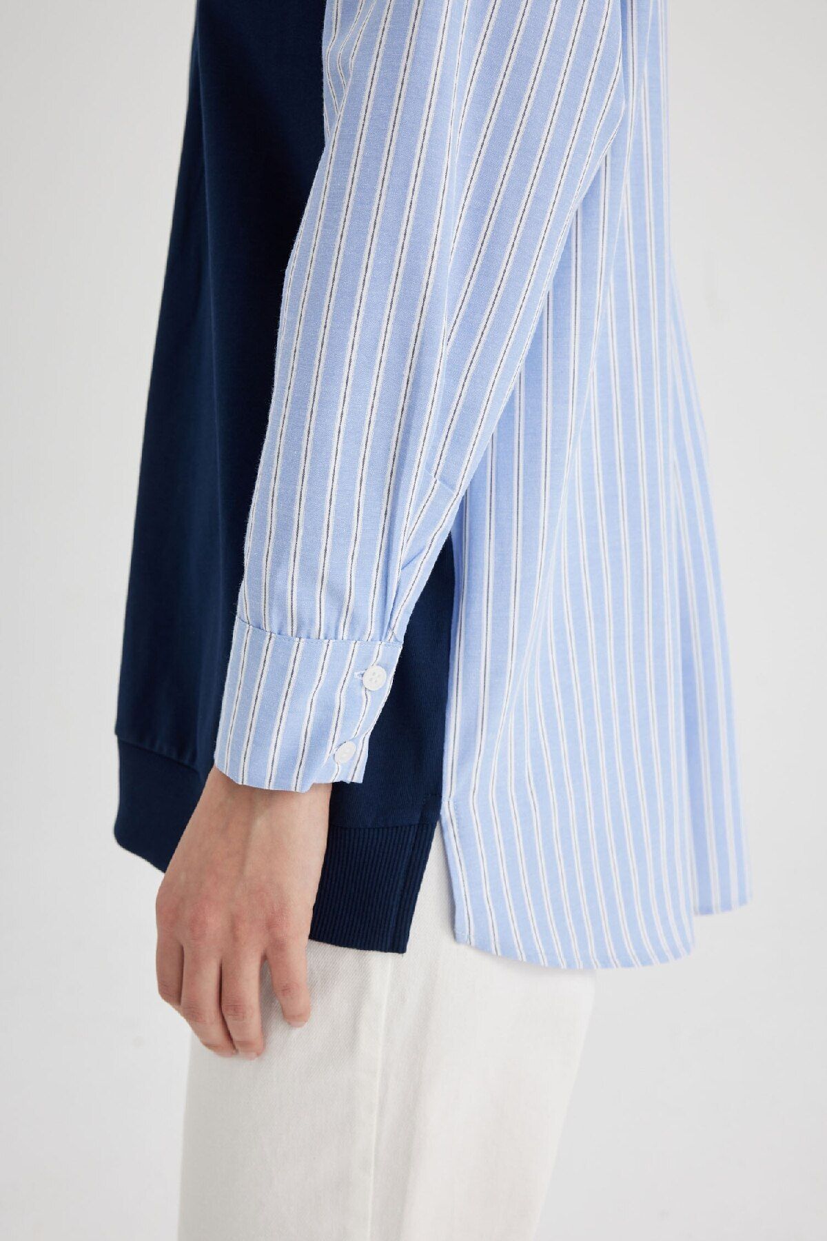 DeFacto-Regular Fit Long Sleeve Basic Plain Sweatshirt Tunic C4556Ax24Sm 6