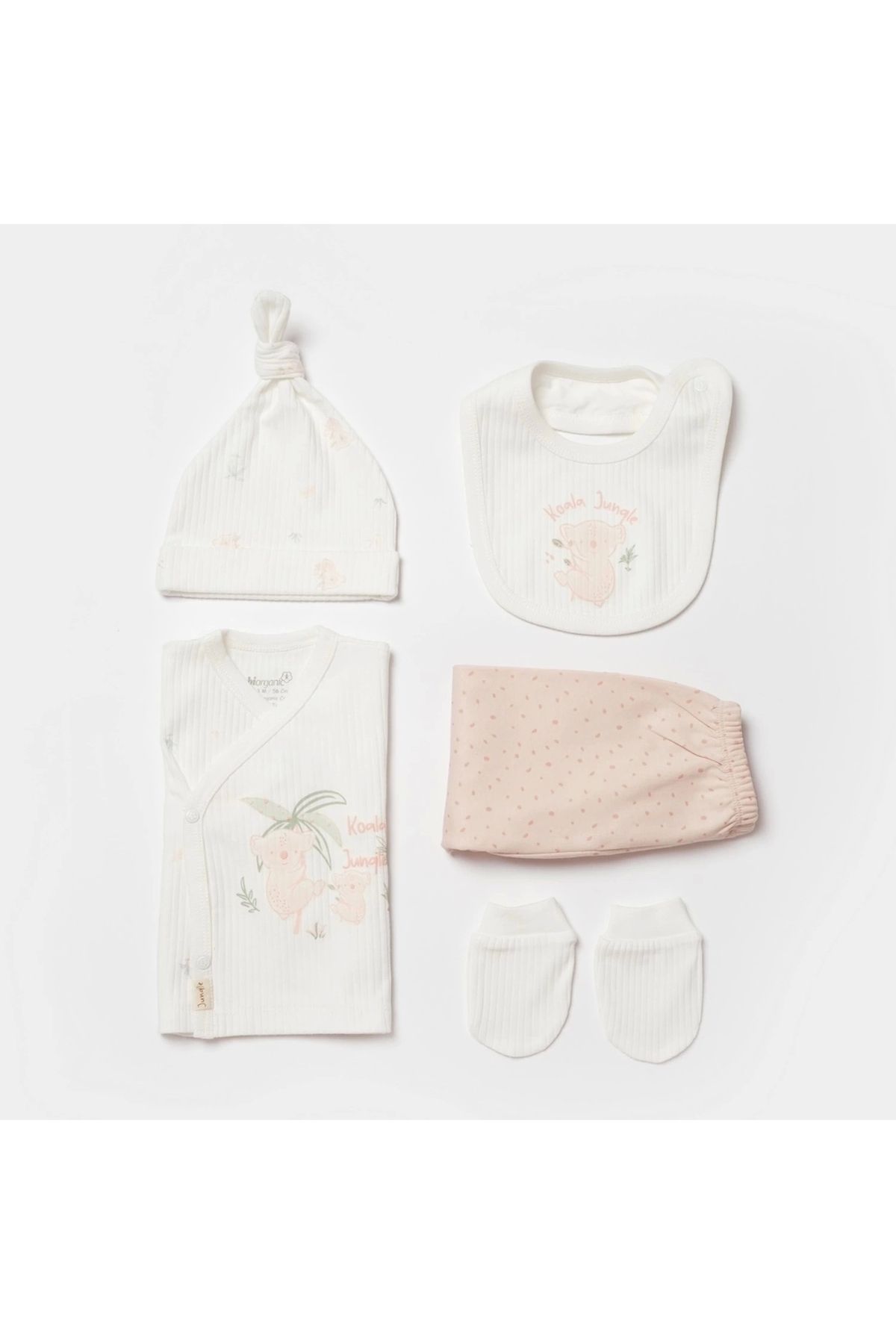 Bibaby Biorganic Koala Jungle 5'Li Hastane Çıkış Seti 62325 Pembe