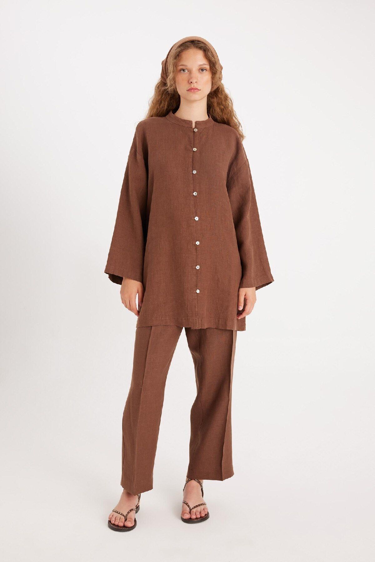 DeFacto-Manuka X Λινό Μακρυμάνικο Basic Tunic D4394ax24hs 7