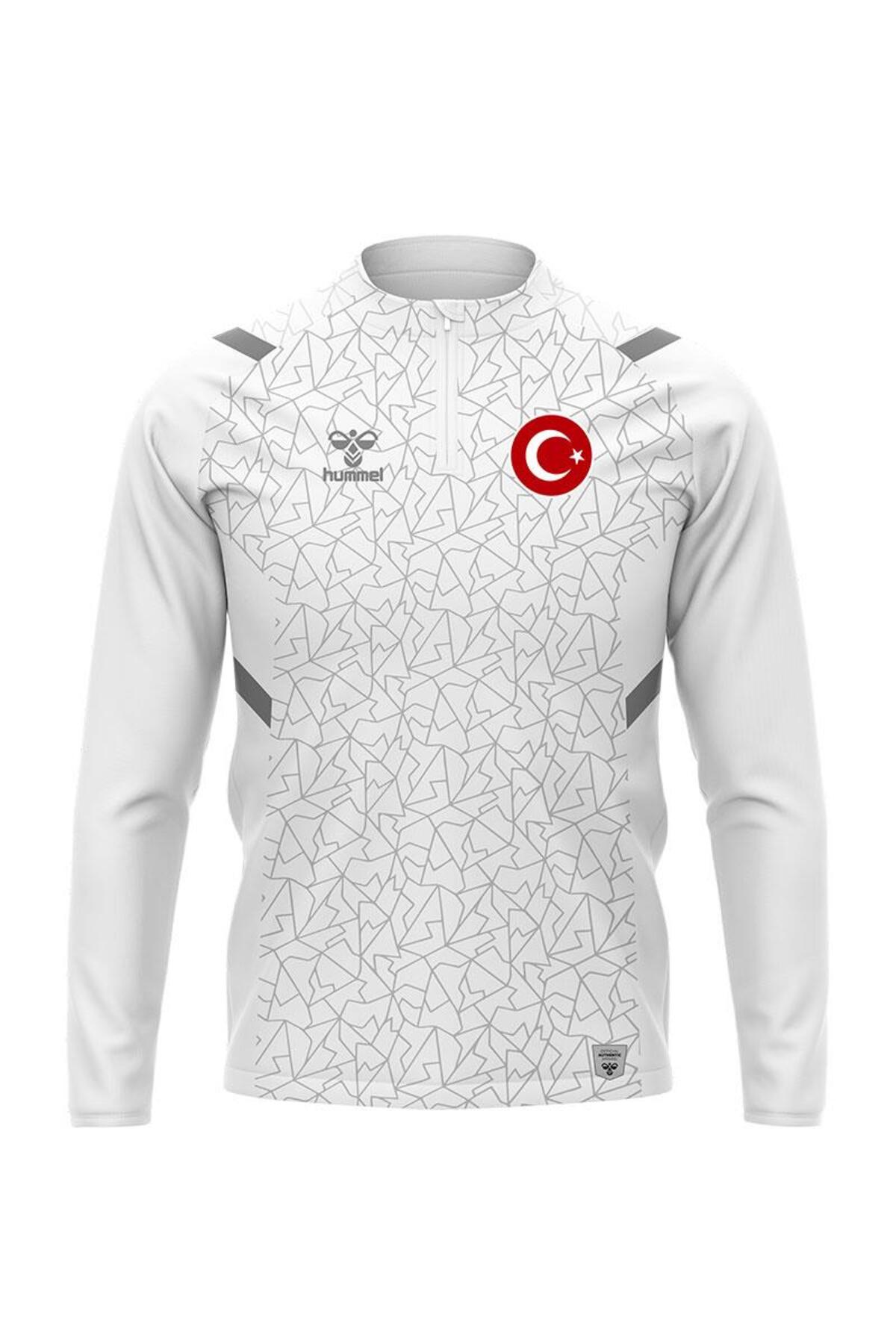 تاپ سفید مخصوص تمرین تیم ملی رویایی هامل ست لباس و شلوار ورزشی hummel