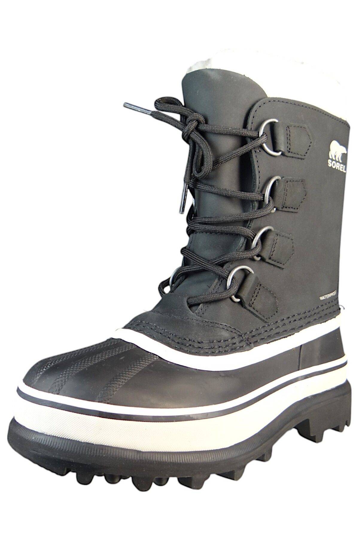 Sorel-Damen Stiefel Stiefel Winterschuhe Caribou WP 1003812 Schwarz 011 Black Stone Leder mit Sorel AeroT 2