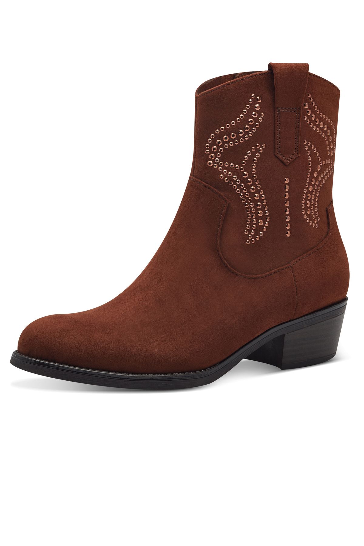 Marco Tozzi-Damen Elegante Stiefelette Western 2-25323-43 Braun 376 Nut Textil 2