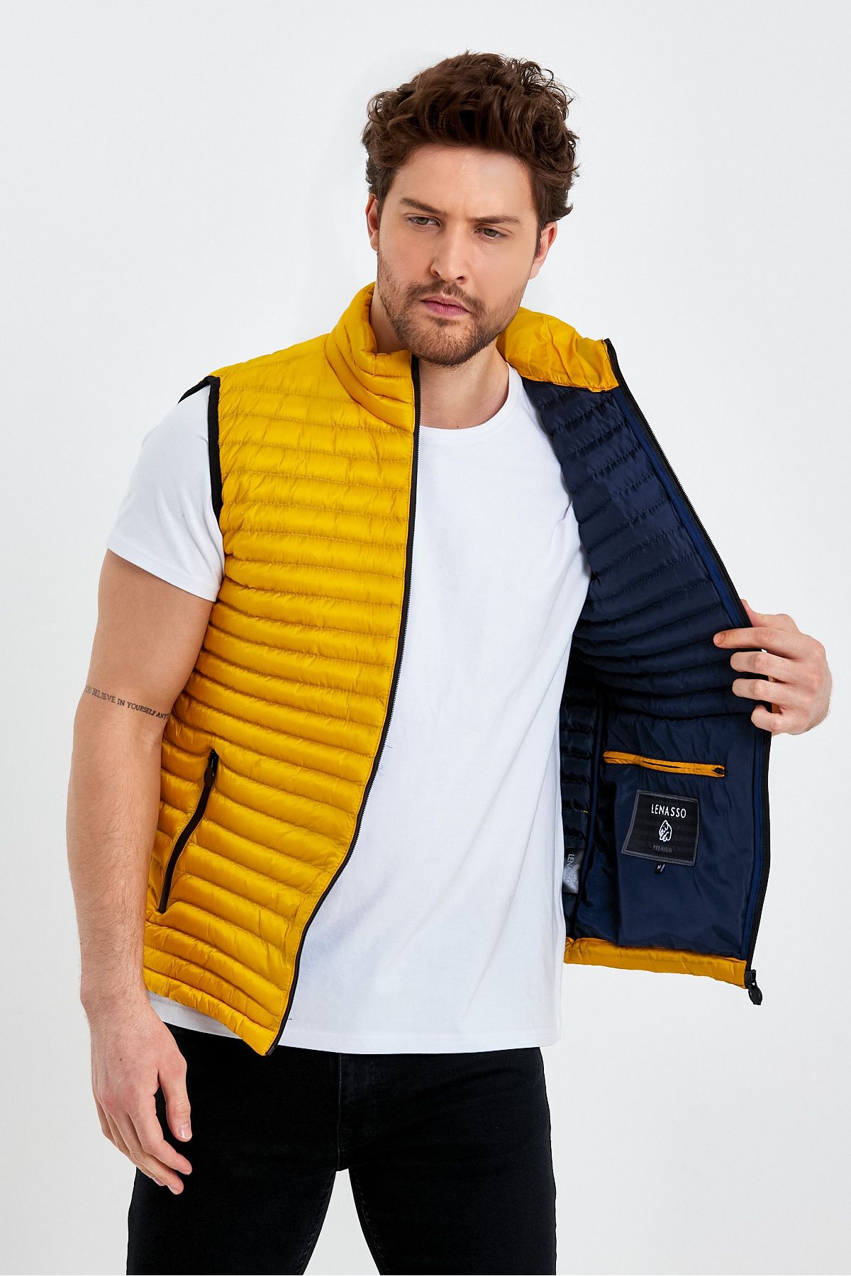 Weyeze-Stand Collar Thin Puffer Vest Ad-K59155Prm 5