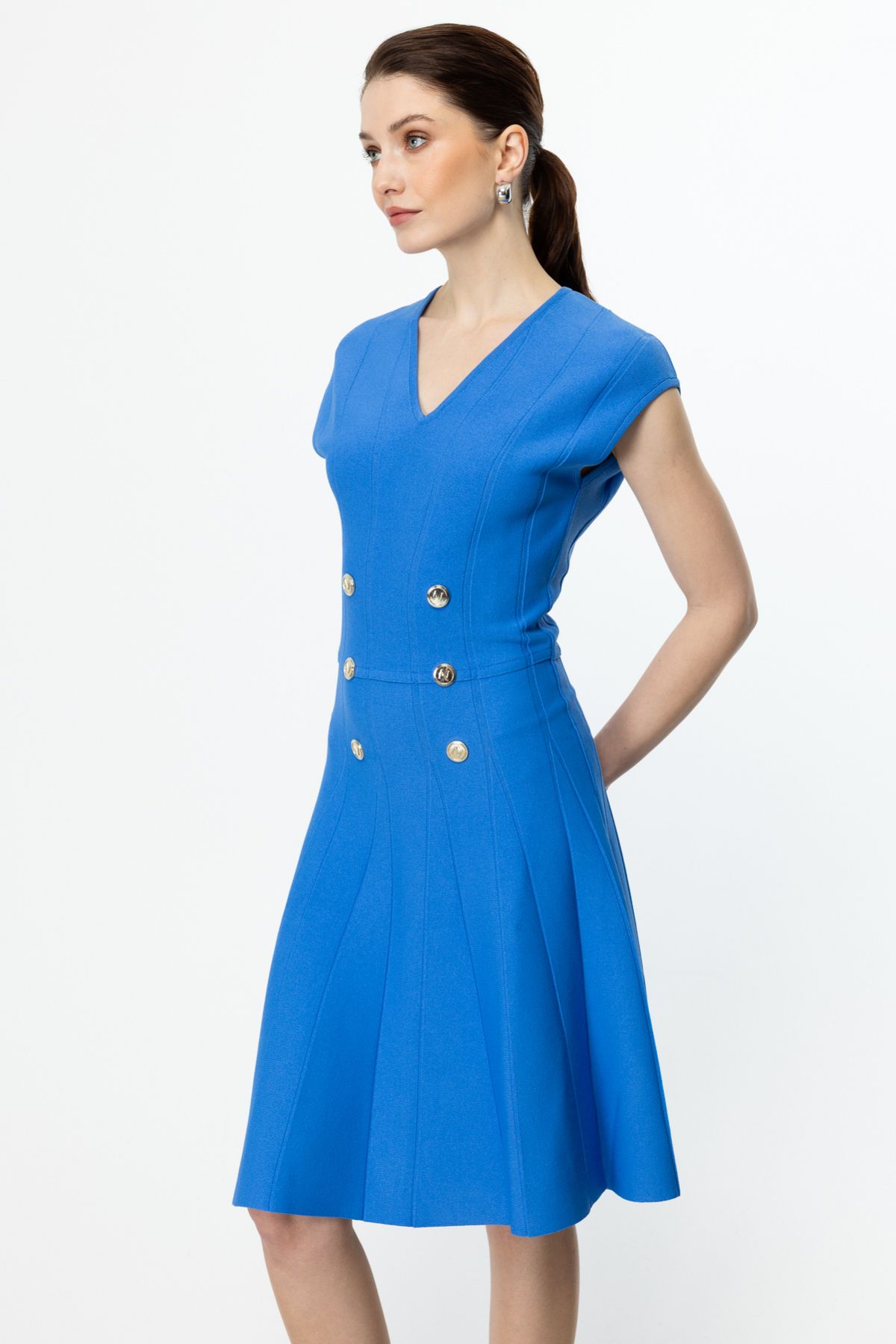 ON-Rochie - Albastru - A-line 4