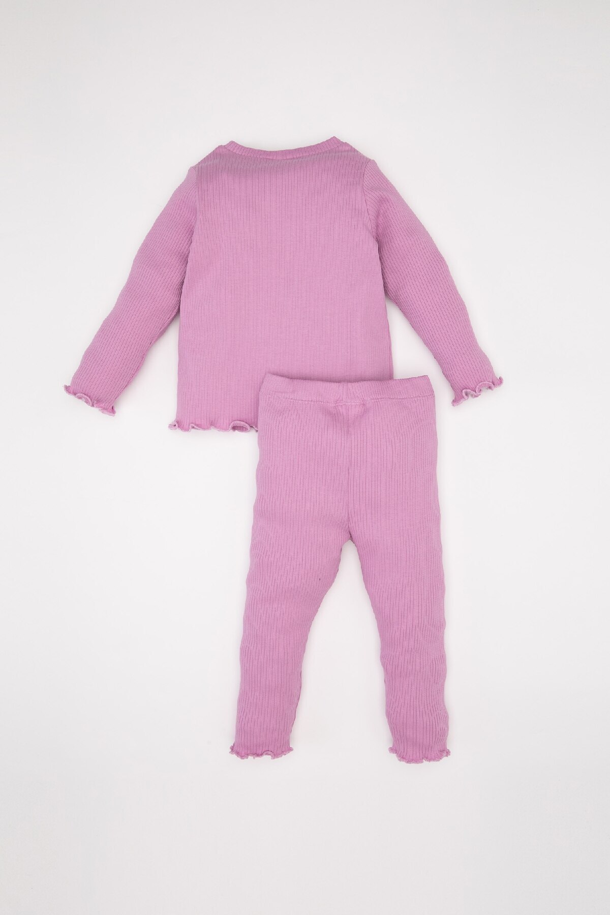 Defacto Kız Bebek 2li Takım Fitilli Kaşkorse Uzun Kollu Basic Düz Tişört Tayt D6200a5ns fotoğrafı 5 (önizleme)