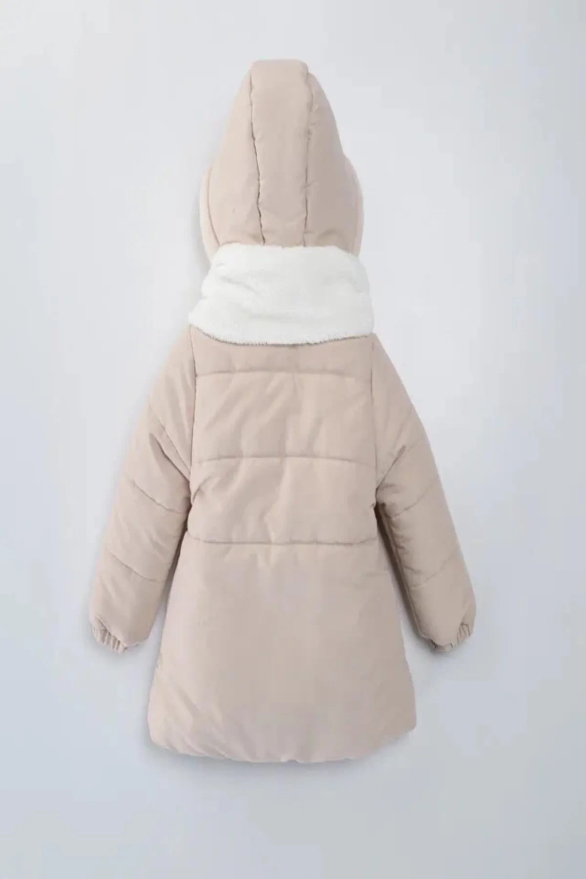 DeKuBaby YENİ SEZON İçi Kürklü Cepli Kapüşonu Varaklı Kaşkolu PonPonlu Kışlık Çocuk Kaban-Mont fotoğrafı 4 (önizleme)