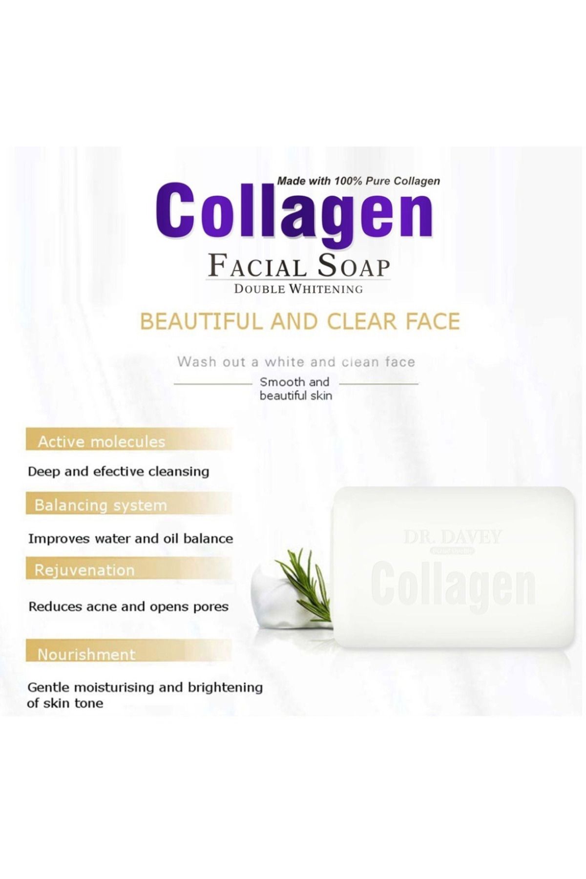 Dr. Davey-DR.DAVEY Collagen Facial Soap Double Whitening 5