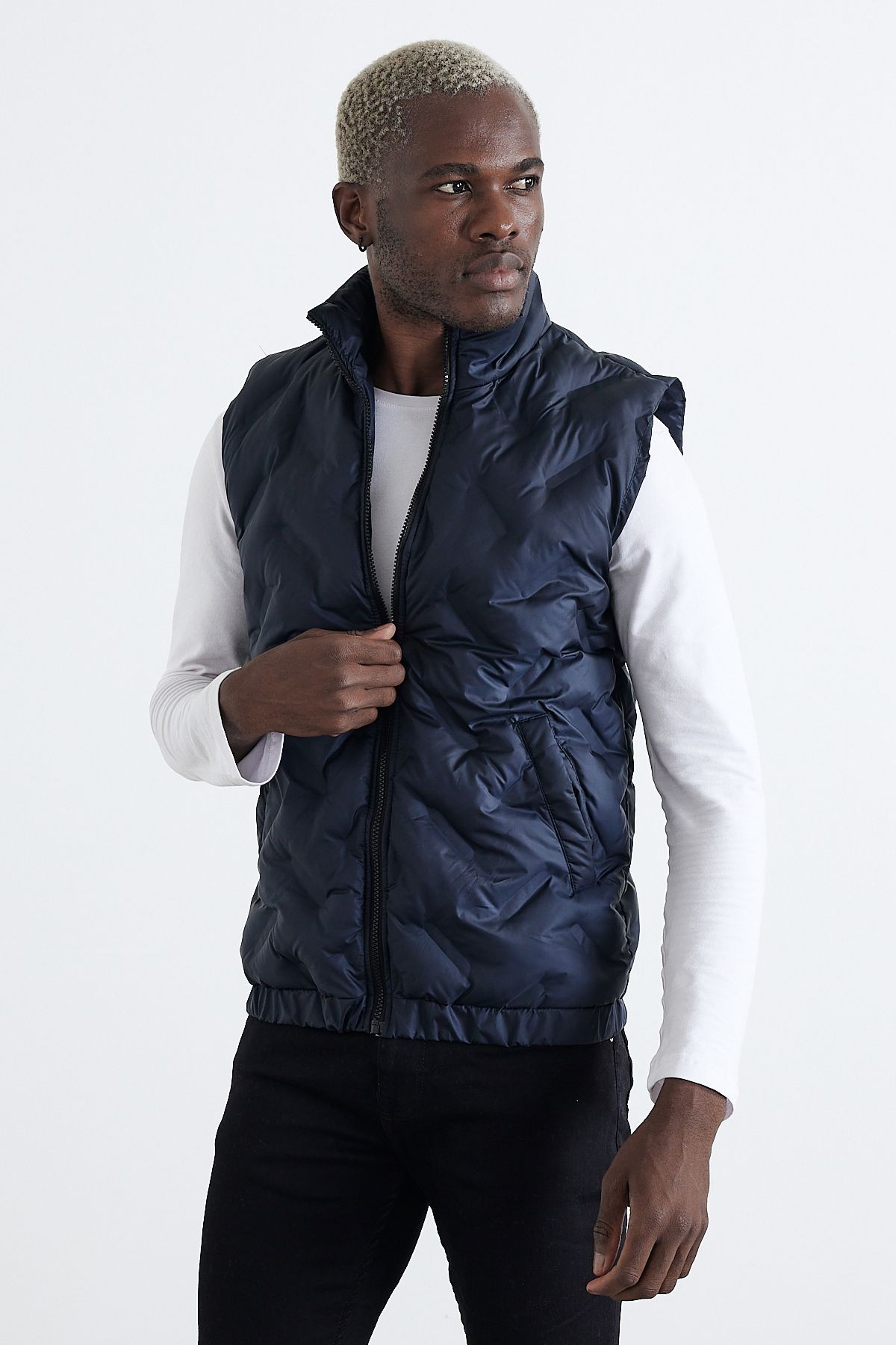 Weyeze-Stand Collar Thick Puffer Vest Ae-K59080Lns 2