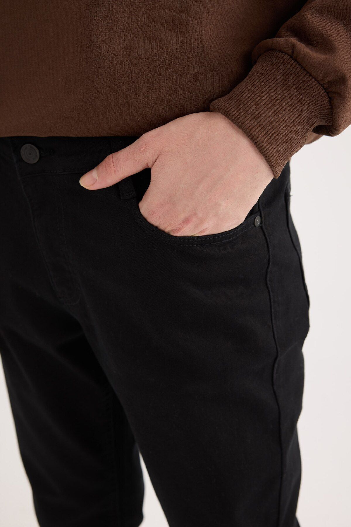 شلوار جین مشکی مردانه SLIM FIT BARN قالب باریک کمر و Defacto