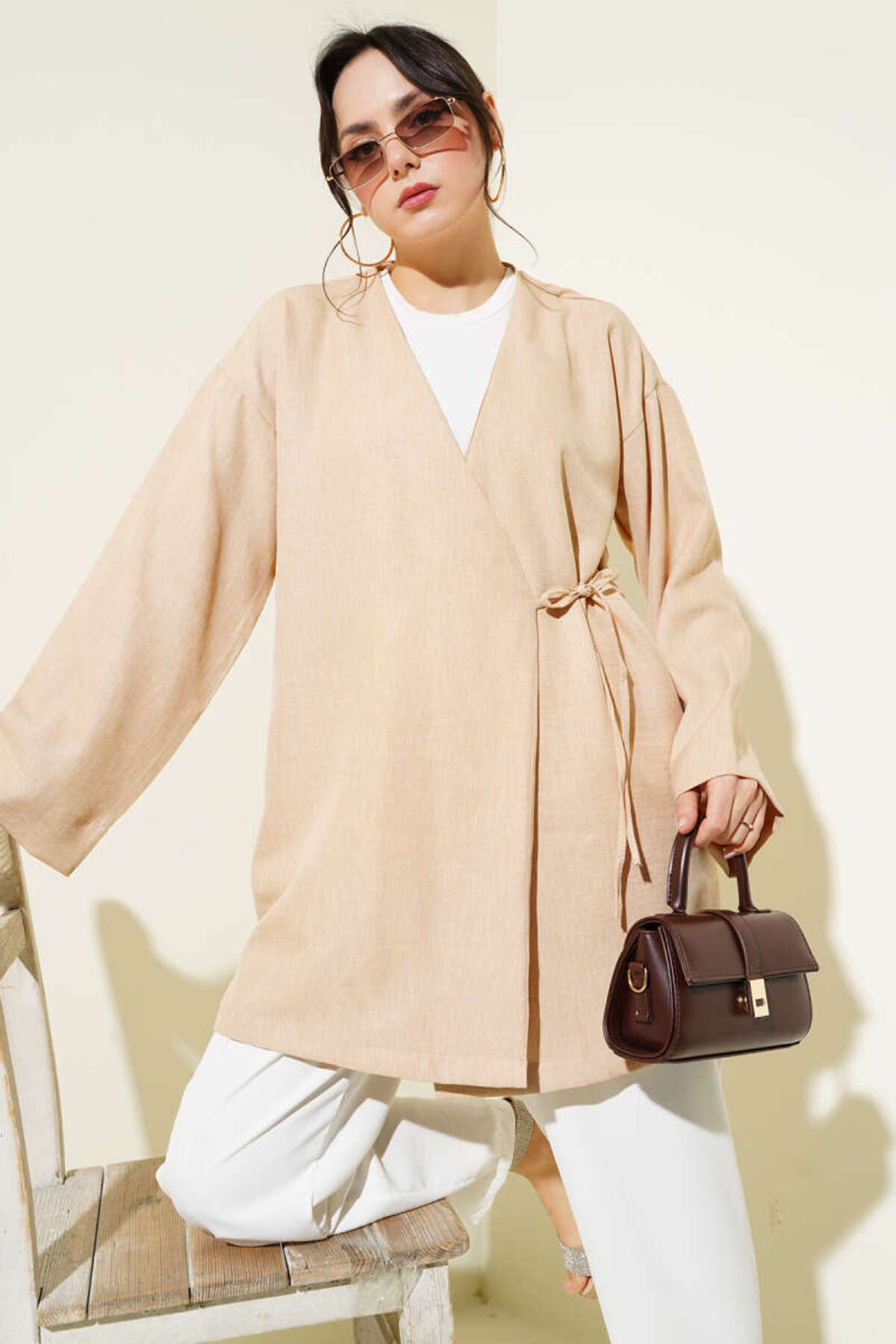 VOLT CLOTHİNG-Women's Side Rope Tie Kimono 1