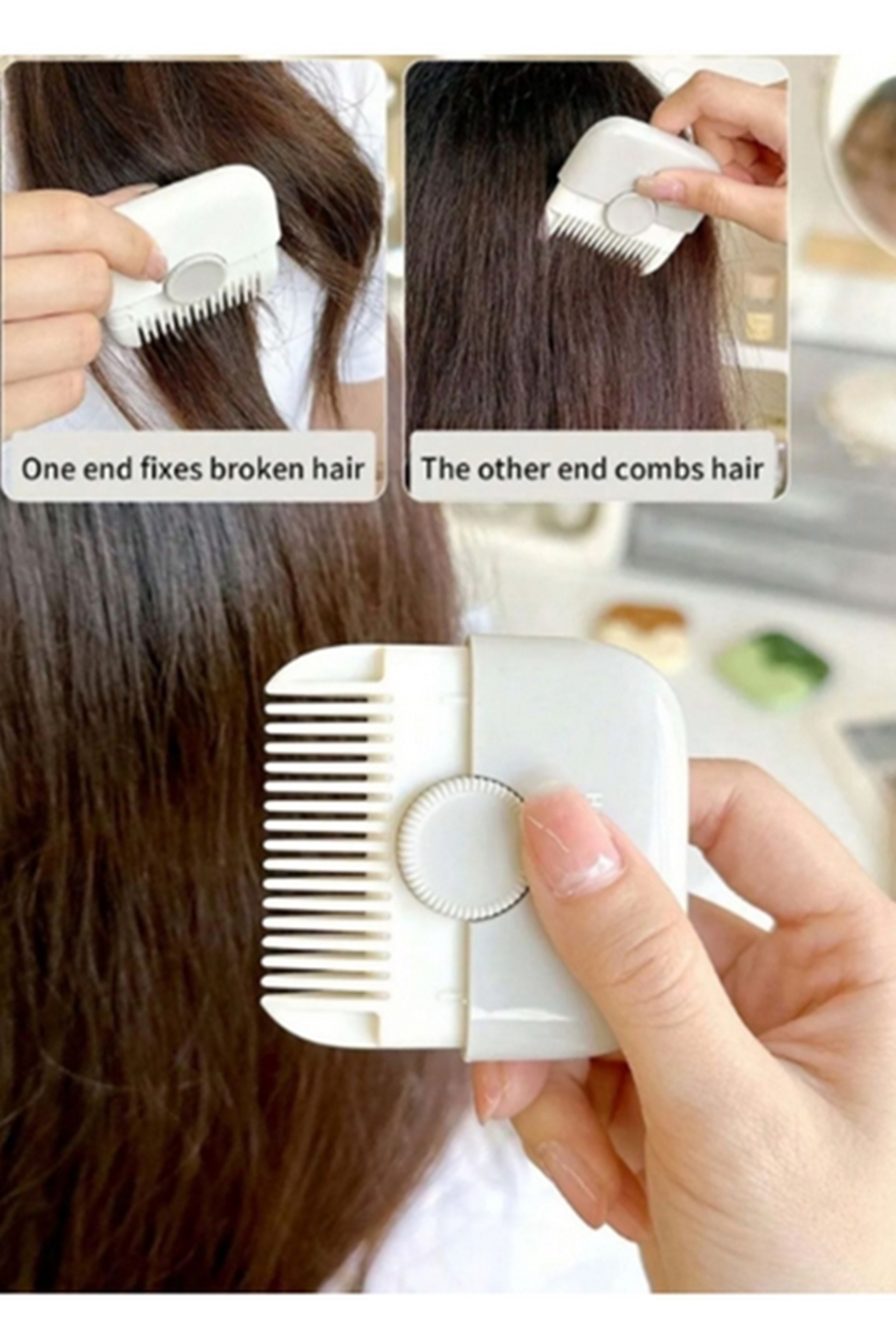 DeftHike Yeni Model Kapaklı ve Çift Taraflı Jilet Uzunluğu Ayarlanabilir Bebekler İçin Saç Düzeltme Tarağı fotoğrafı 3 (önizleme)