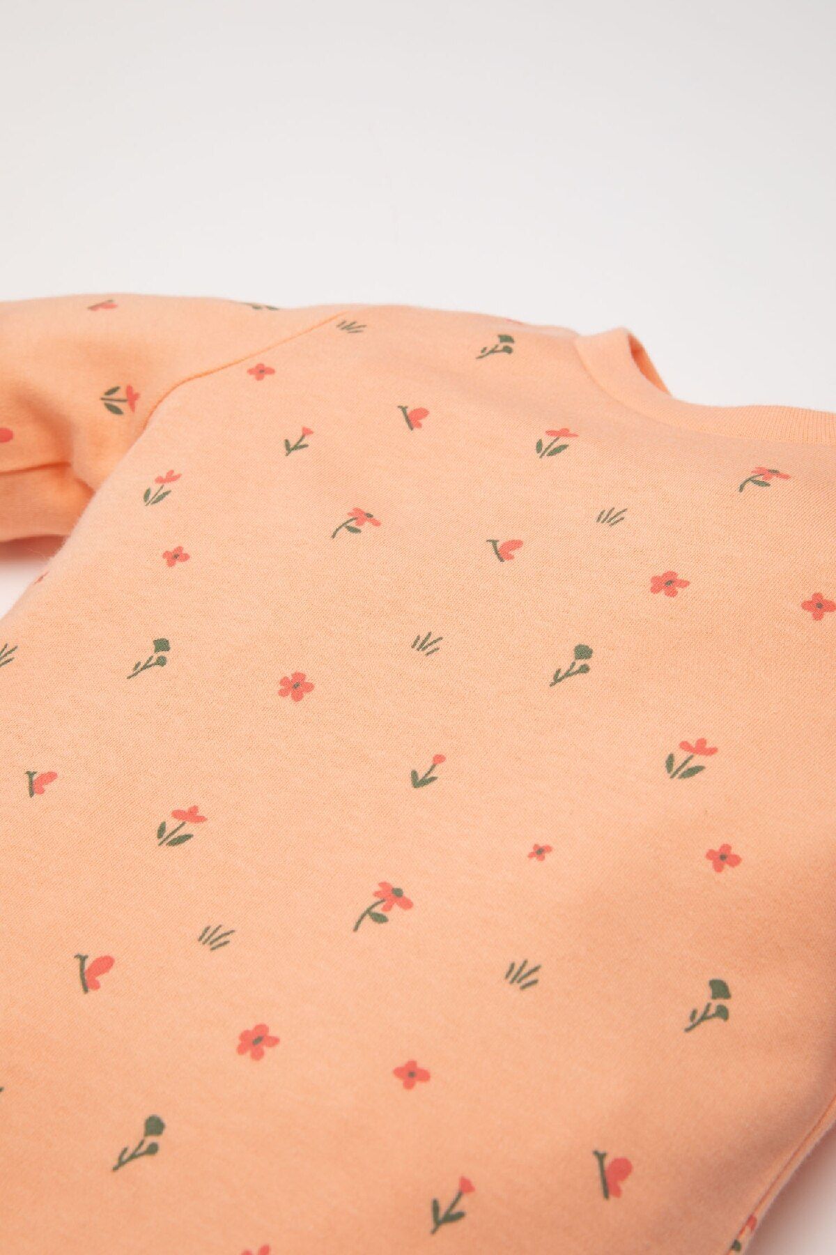 Kız Bebek Pijama Takımı Bisiklet Yaka Çiçekli Uzun Kollu Üst Uzun Alt D8291a5ns - 4