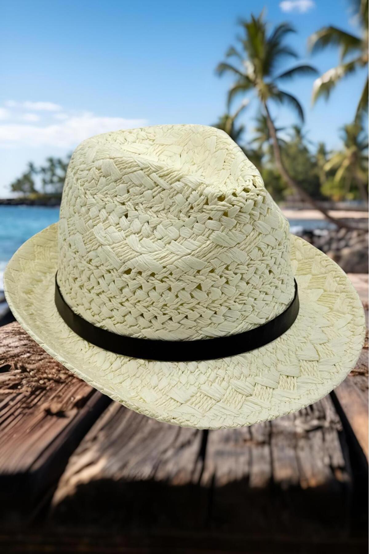 Mood Agenda-Unisex Organic Straw Jackson Knitted Fedora Hat Straw Hat 4