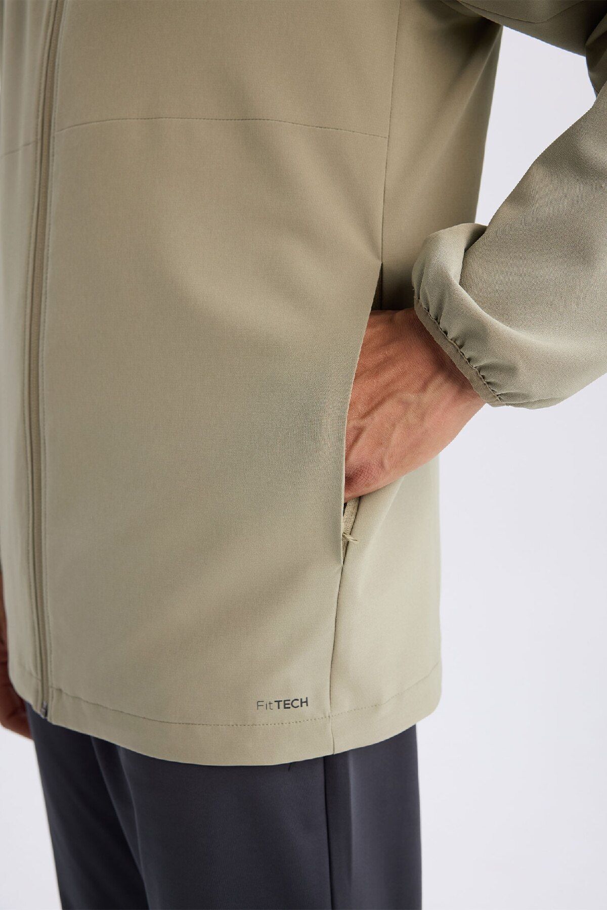 DeFacto-Defactofit - Hooded and Zippered Regular Fit Coat D6179Ax25Sp 6