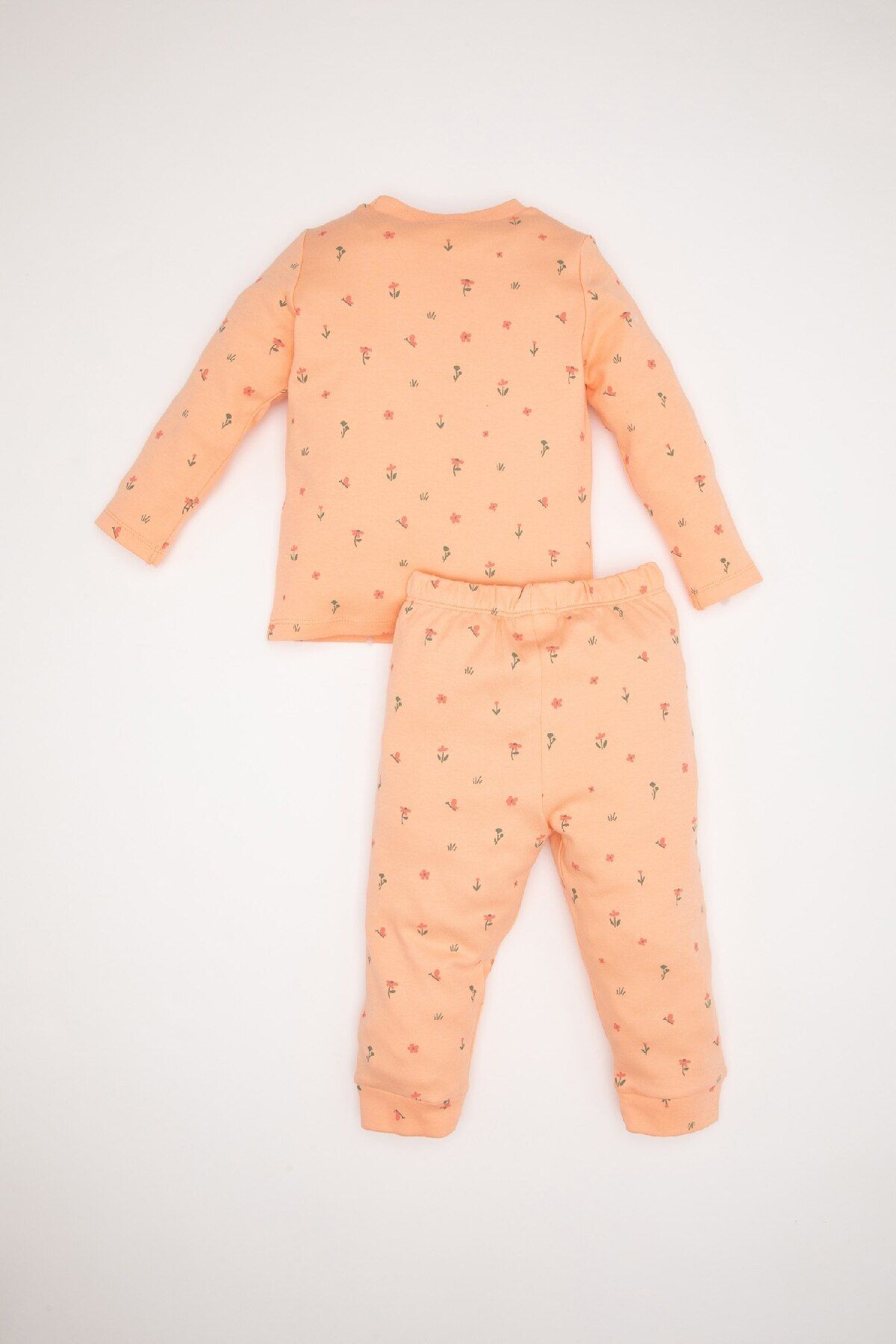 Kız Bebek Pijama Takımı Bisiklet Yaka Çiçekli Uzun Kollu Üst Uzun Alt D8291a5ns - 5