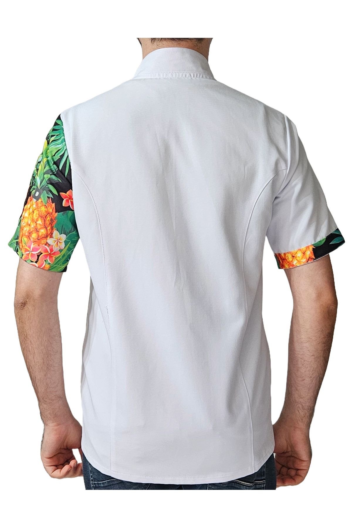 Ant Rotagrup Üniforma ve İş Elbiseleri-Unisex Chef Jacket - Summer with Dessinli Precious Short Sleeves Fruit Pattern 3