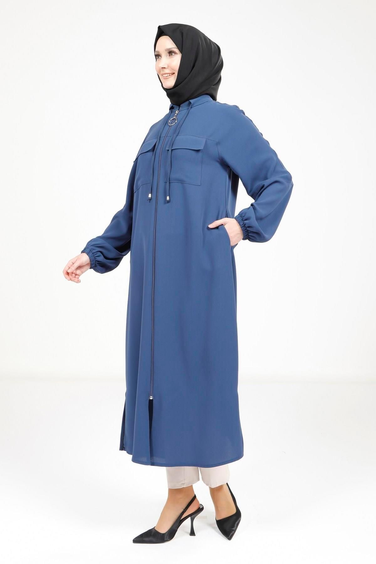 ژاکت پوشیده زنانه ZIPPER HIJAB NISIGO لباس 4122 سافاری Beyza