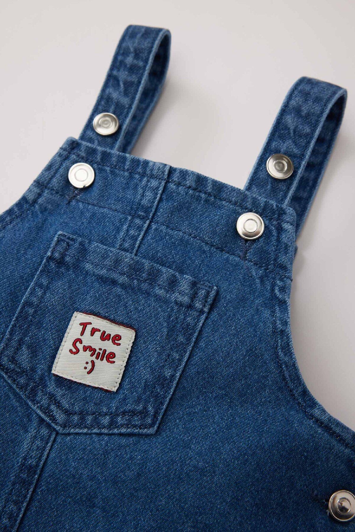 DeFacto-Gewebter Jean-Salat-Overall für Babys mit Etikett D7877A525SP 2