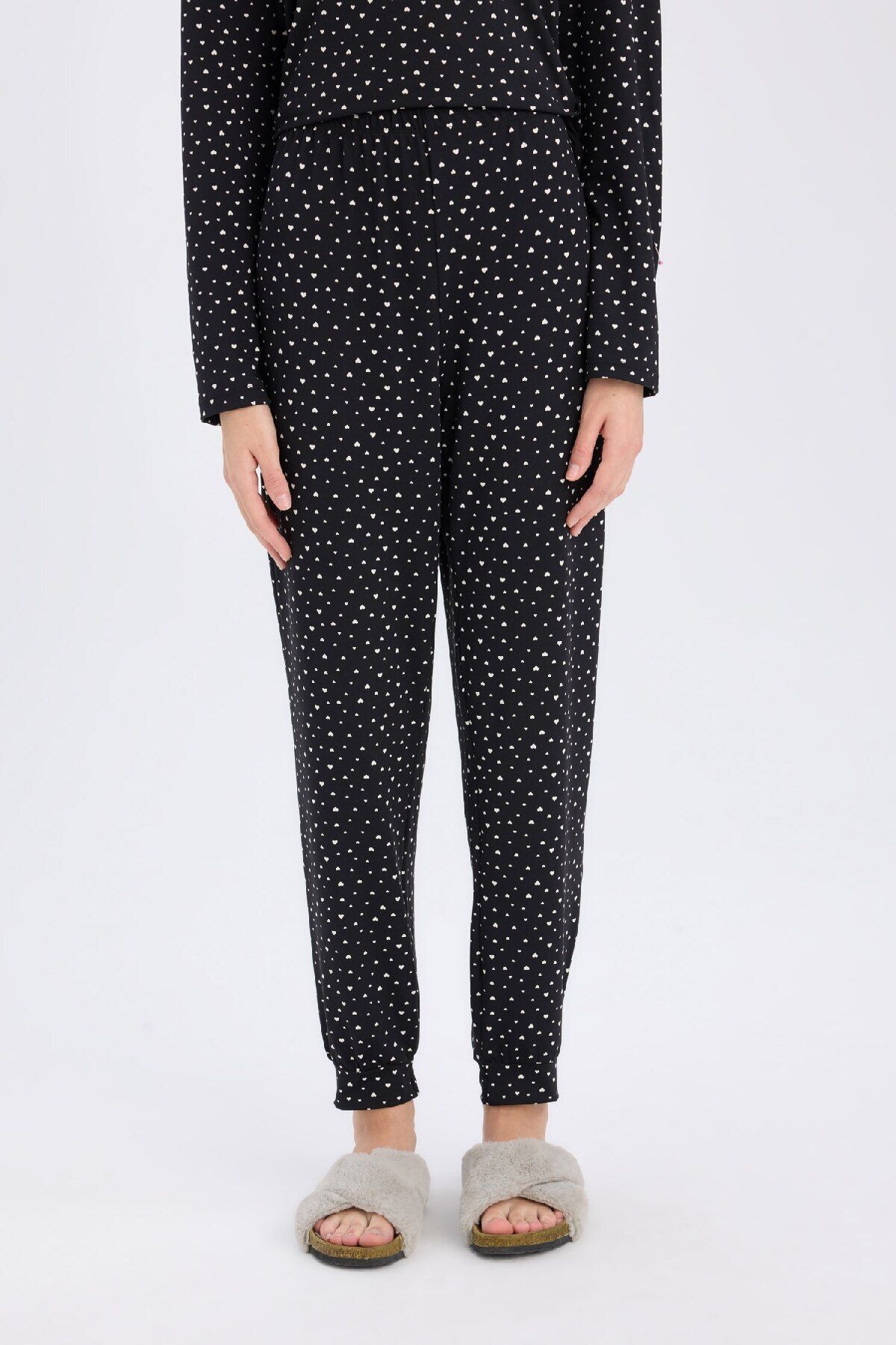 DeFacto-Pajama Sets Softshell Long Sleeve Top Elastic Waist Long Bottom-Fall in Love D9183Ax24Wn 6