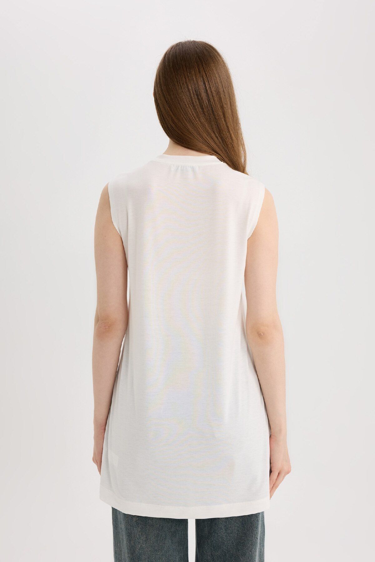 DeFacto-Regular Fit Rundhalsausschnitt Basic Plain Ärmellose Tunika A8352ax25sp 7
