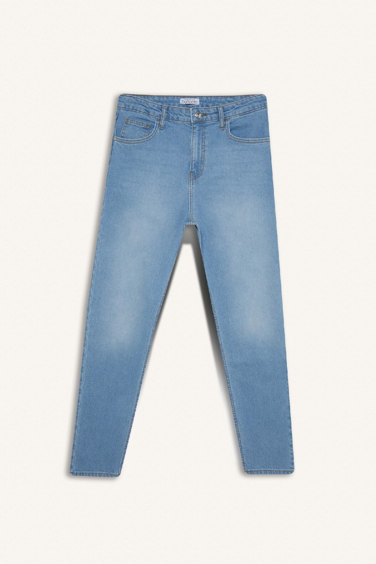 Lina Comfort Mom Normal Bel Düz Paça Jean Kar Yıkamalı Pantolon D7946AX25SP