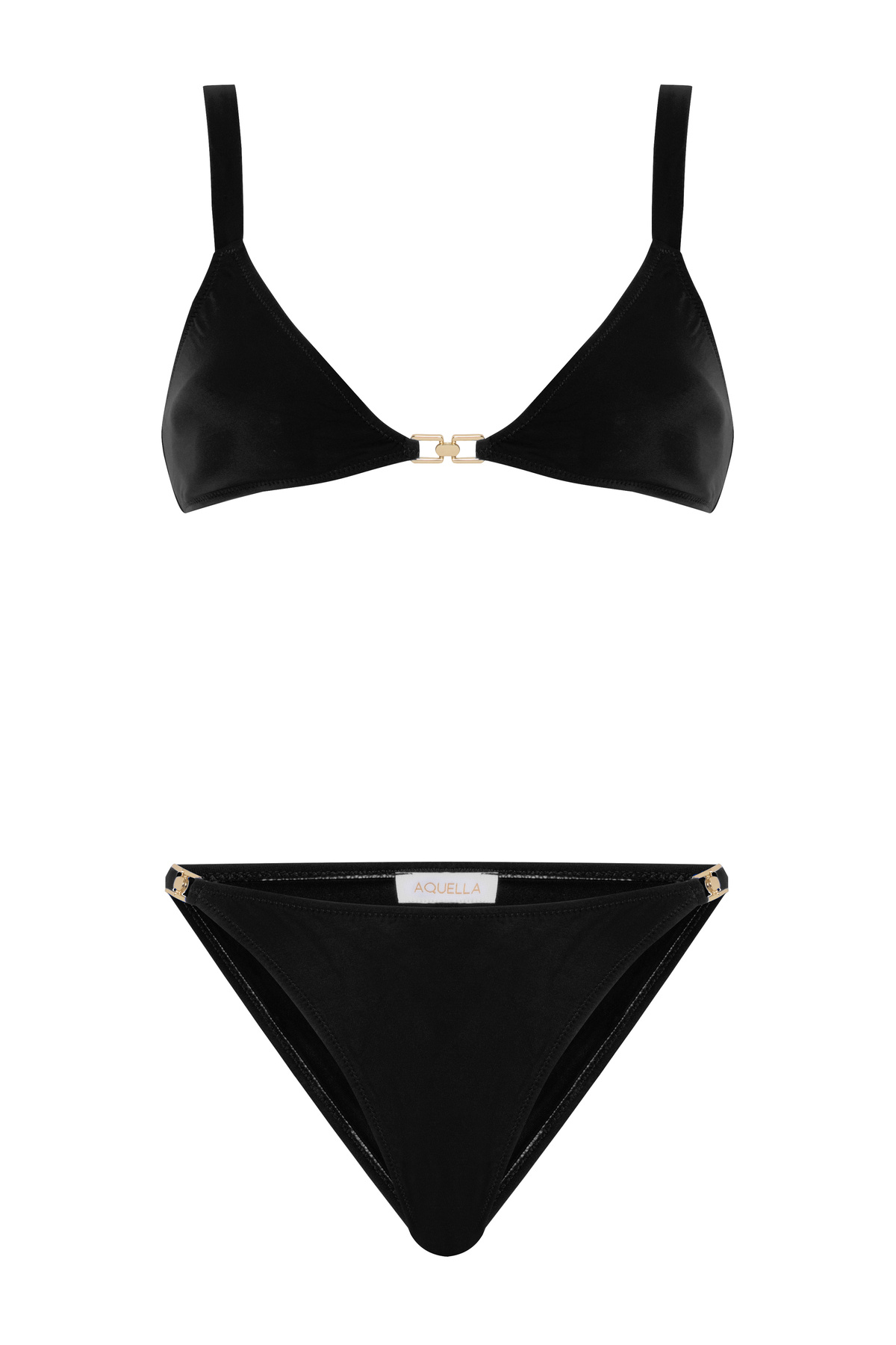 AQUELLA Aksesuarlı Siyah Üçgen Bikini Takım