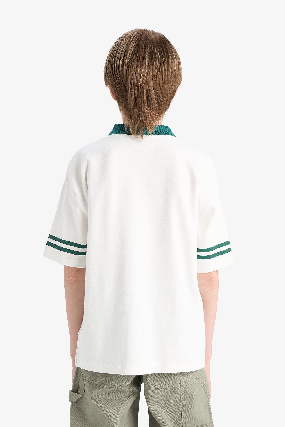 DeFacto-Boy Oversize Wide Fit Printed Short Sleeve Polo T-Shirt D9181A825Sm 6