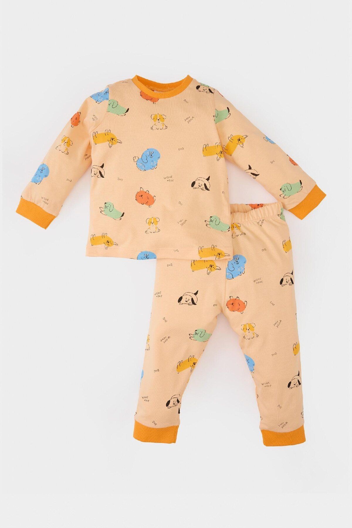 DeFacto-Baby Boys Pajama Sets Pattern Long Sleeve Elastic Long Bottom 3