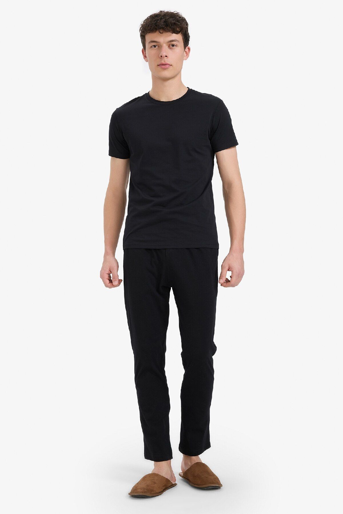 DeFacto-Regular Fit Basic Plain Pocket Pajama Bottoms Z7323Az25Sp 3