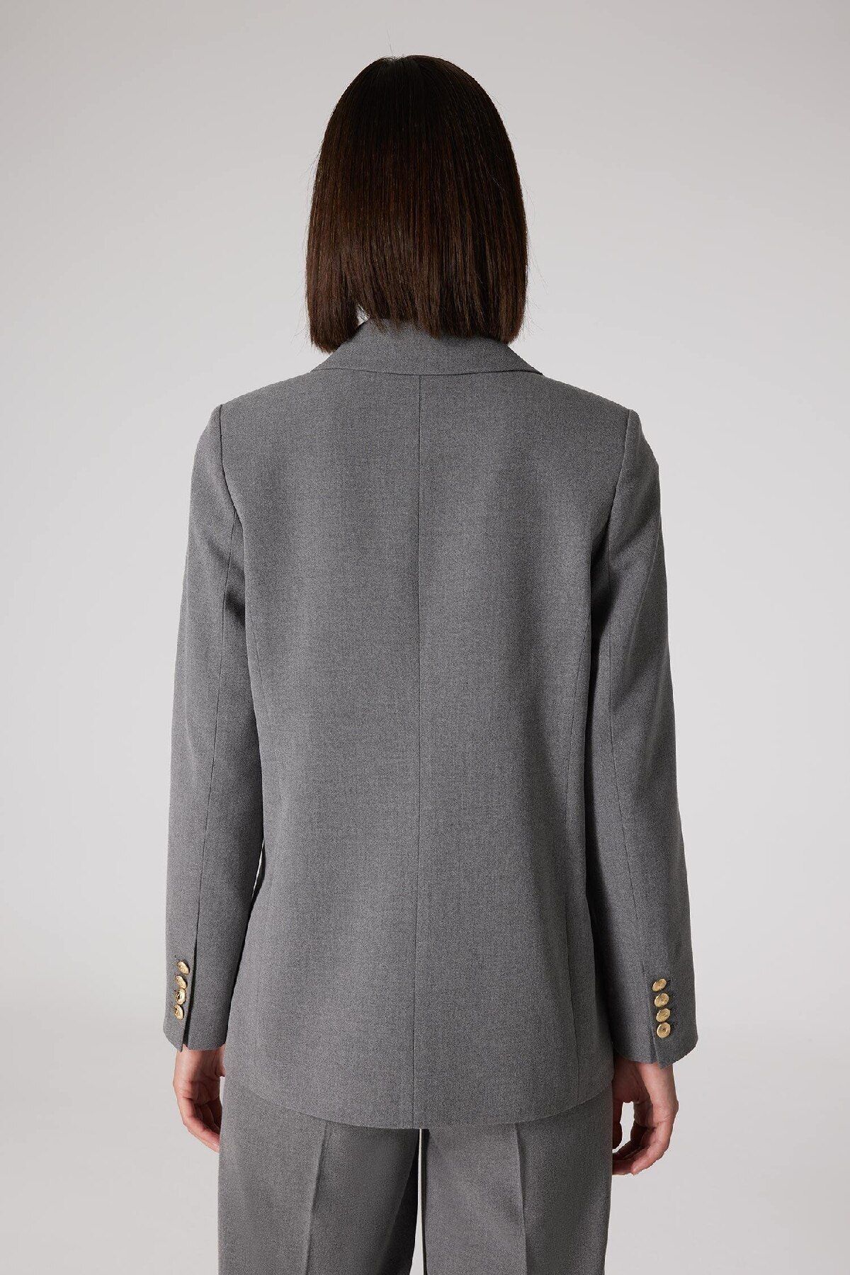 DeFacto-Sorbe X Double Breasted Collar Basic Plain Button Blazer Jacket D9922Ax24Au 7