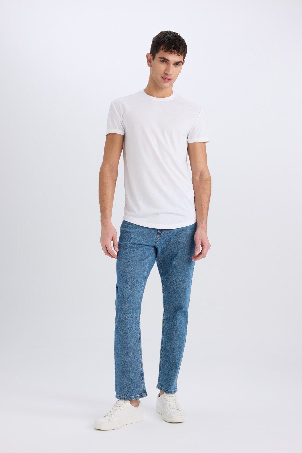 DeFacto-Diago Comfort Fit Califtelik Jeanshose mit hoher Taille und weitem Bein 3
