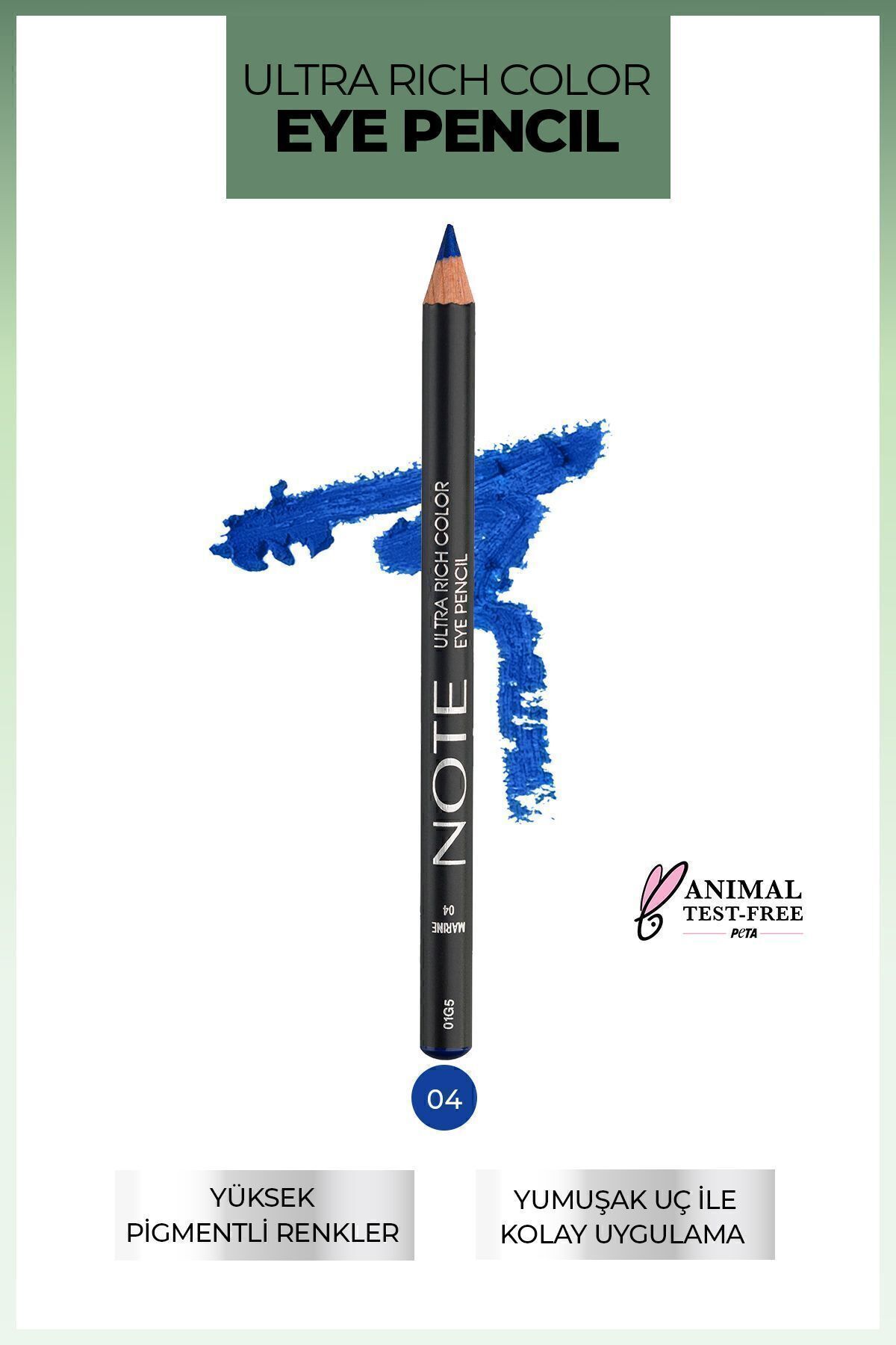 NOTE Creion De Ochi Ultra Rich Color – 04 Marine – Albastru Antracit - One Size
