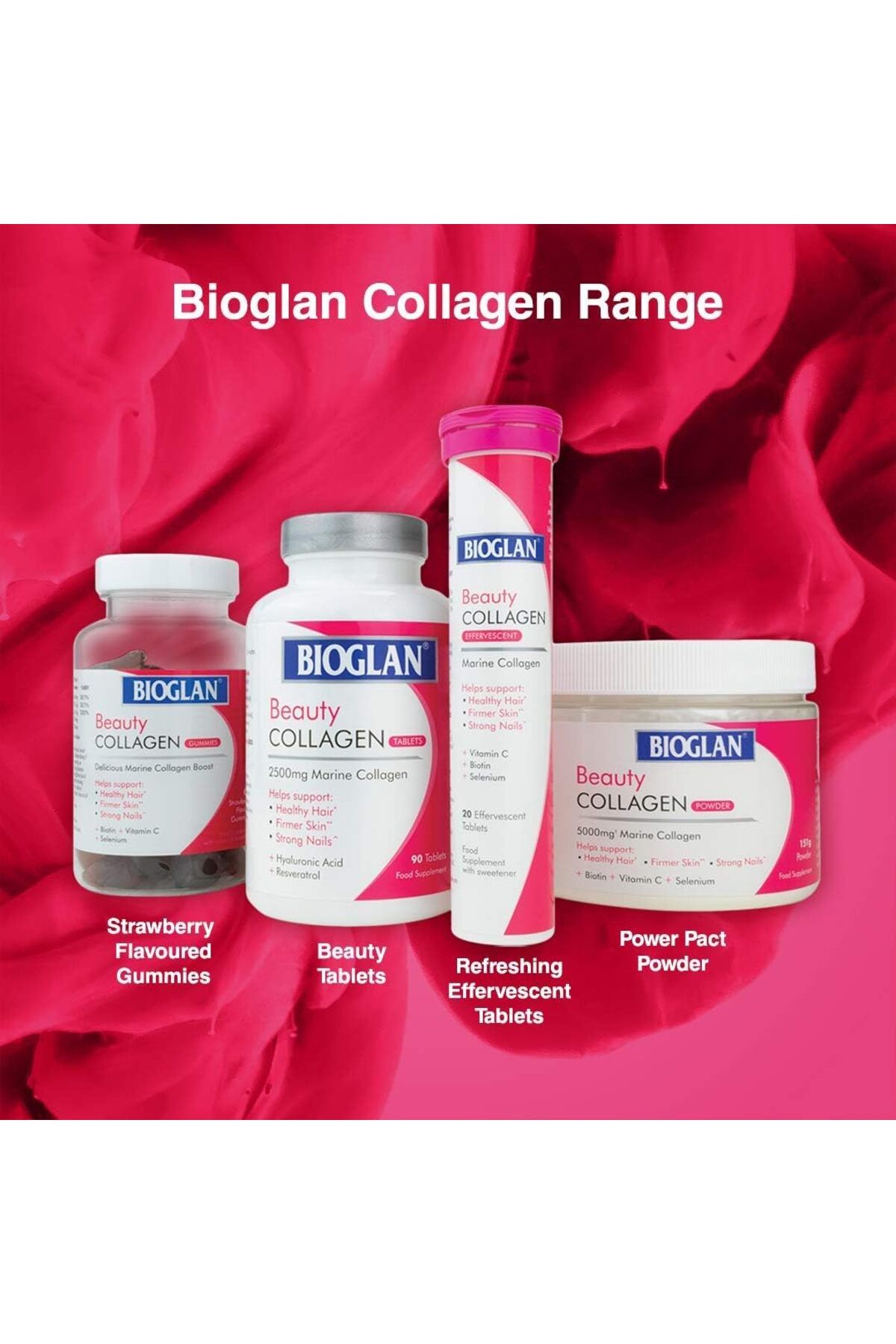 BIOGLAN-بيوجلان كولاجين فوار 1000 ملغ كولاجين بحري محلل 20 نكهة التوت الفوار 6