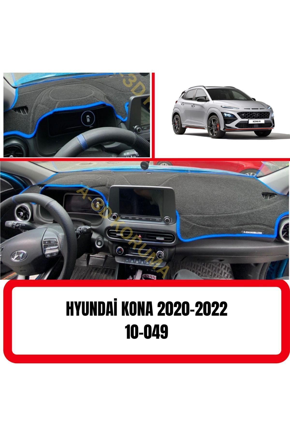 A3D TORPİDO KORUMA-Hyundai Kona 2020-2022 3D Front Chest and Panel Protected - for Torpedo, Crib and Carpet 1