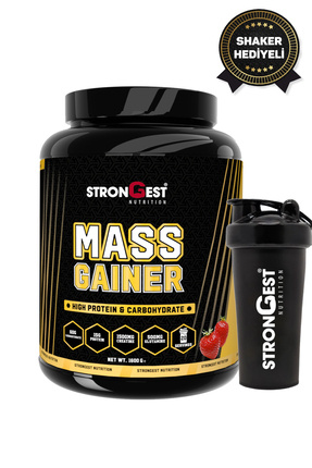 Mass Gainer 1600 gr Kilo Almaya Yardımcı Karbonhidrat Tozu Çilek Aromalı