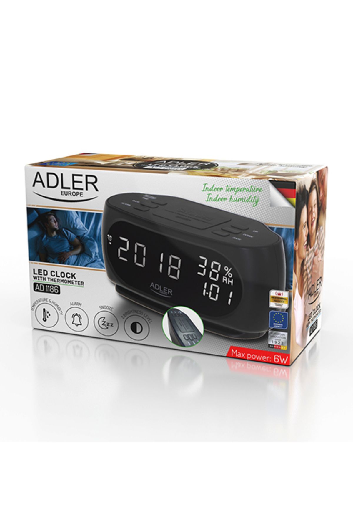 adler-Led Clock With Thermometer Ad 1186 8