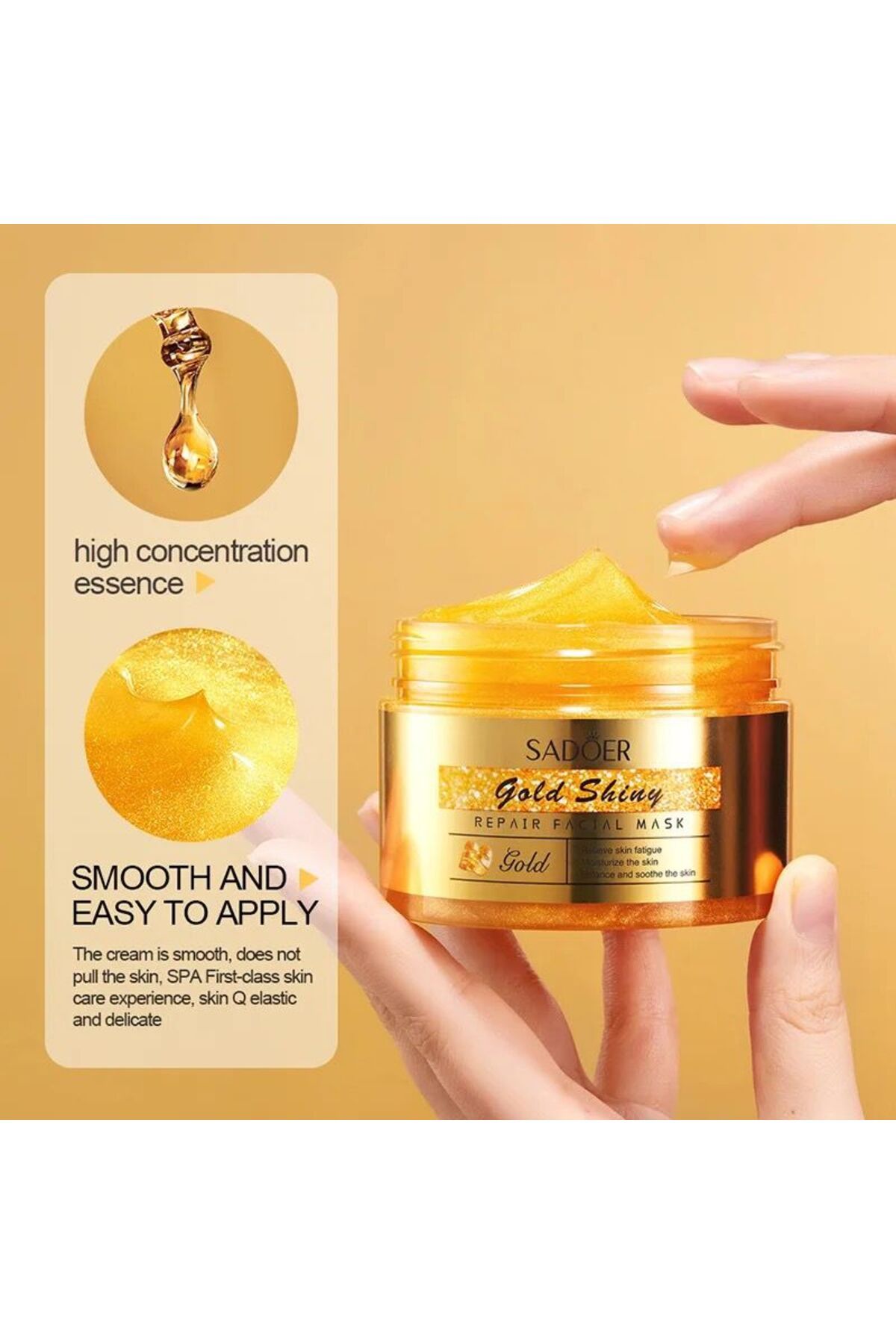 SADOER-Gold Shiny Face Mask for Moisturizing, Whitening, and Removing Blemishes, Acne Scars, and Signs of Aging 12g 6