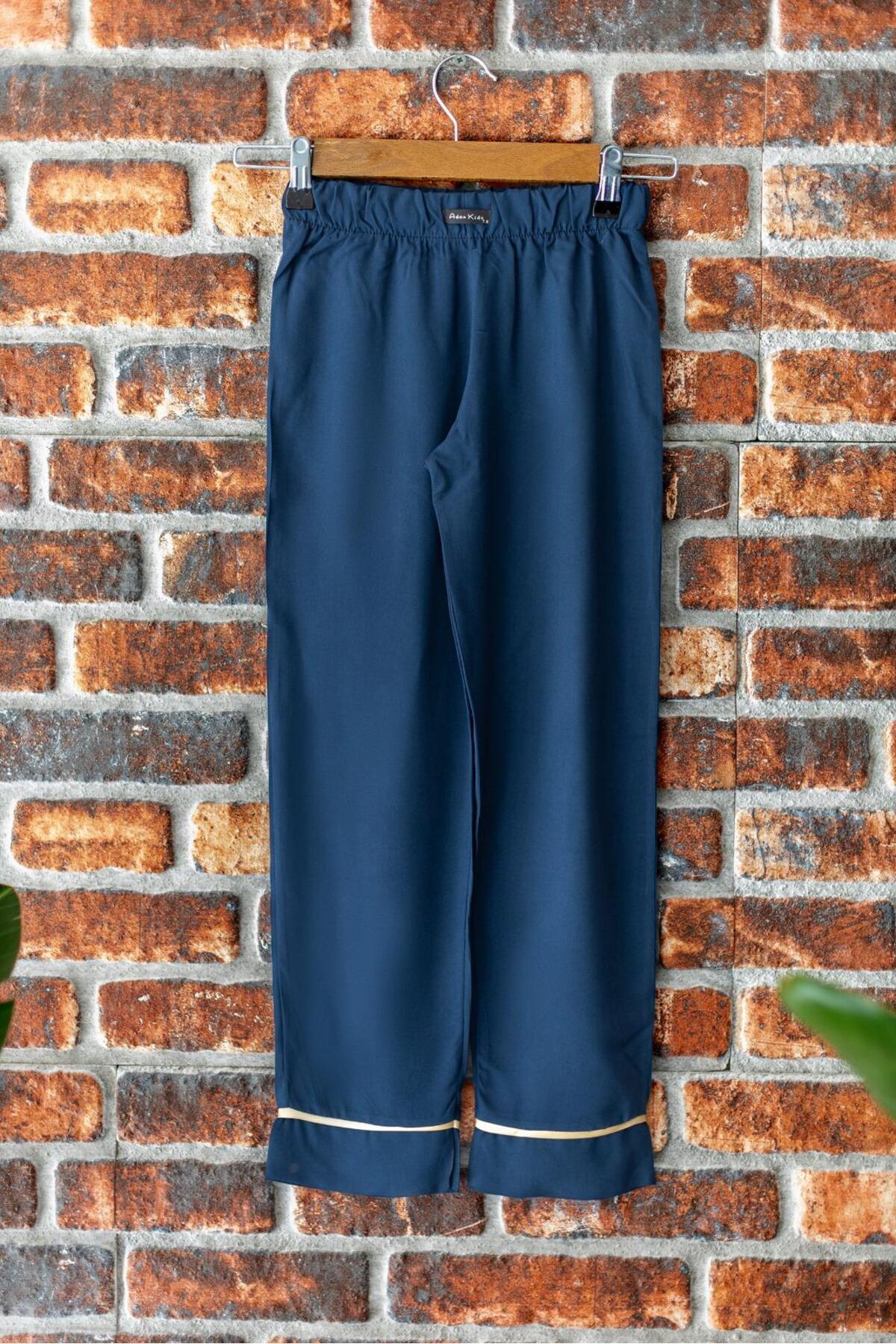 ADEREN KİDS SÜNNET PİJAMASI YAZLIK KISA KOLLU PAMUK KİŞİYE ÖZEL İSİM BASKILI LACİVERT GOLD fotoğrafı 3 (önizleme)